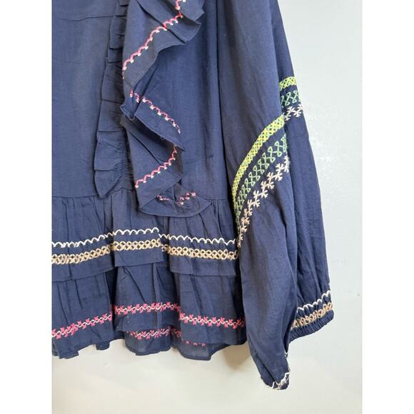 Something navy Audrey peplum top with embroidered details size XL - Picture 7 of 9